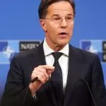 Glavni tajnik NATO-a Mark Rutte na konferenciji za novinare u Bruxellesu, 12. veljače 2025.