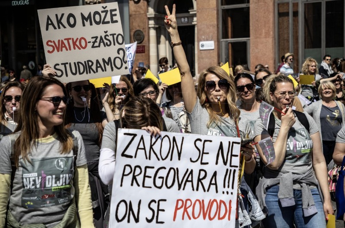 Prosvjed odgojitelja i drugih zaposlenika u dječjim vrtićima