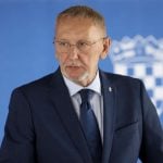 Potpredsjednik Vlade i ministar unutarnjih poslova Davor Božinović tijekom izjave za medije.