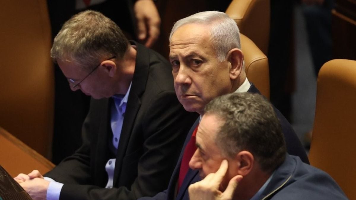 Benjamin Netanyahu na sjednici Kneseta tijekom glasovanja o suverenitetu nad Zapadnom obalom, 23. srpnja 2025.