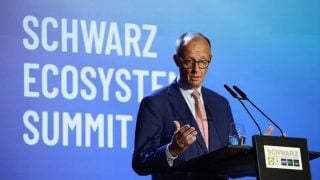Njemački kancelar Friedrich Merz govori na summitu Schwarz Ecosystem u Berlinu, 26. rujna 2025.