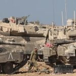 Izraelski tenkovi raspoređeni blizu granice s Pojasom Gaze, 17. rujna 2025.