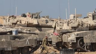 Izraelski tenkovi raspoređeni blizu granice s Pojasom Gaze, 17. rujna 2025.