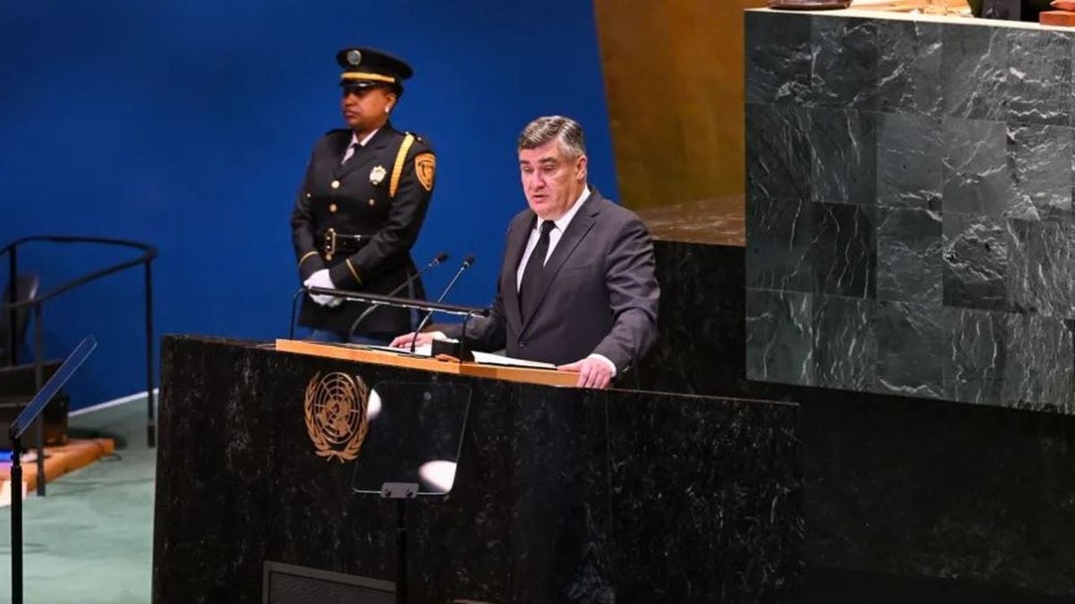 New York, 24. rujna 2025. – predsjednik Zoran Milanović govori na 80. zasjedanju Opće skupštine UN-a