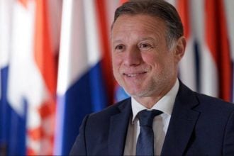 Predsjednik Hrvatskoga sabora Gordan Jandroković tijekom sastanka s glavnim tajnikom NATO-a Markom Rutteom u Zagrebu, 12. siječnja 2026.