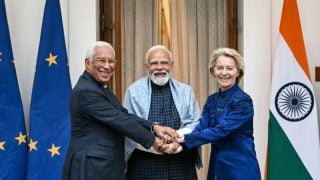 Indijski premijer Narendra Modi s Ursulom von der Leyen i Antoniom Costom uoči sastanka Indije i Europske unije u New Delhiju, 27. siječnja 2026., na kojem je najavljen veliki trgovinski sporazum.