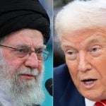 Donald Trump i ajatolah Ali Hamnei na kombiniranoj fotografiji iz veljače 2026.