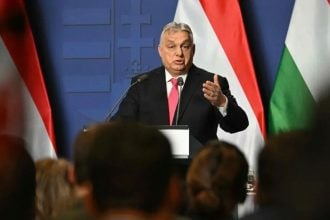 Viktor Orban govori na godišnjoj konferenciji za medije u samostanu Karmelita u Budimpešti, sjedištu mađarske vlade.
