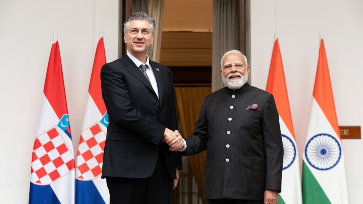 Andrej Plenković i Narendra Modi na sastanku u New Delhiju 18. veljače 2026.