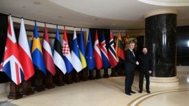 Volodimir Zelenskij i Andrej Plenković u Kijevu 24.02.2026. tijekom susreta europskih čelnika povodom pete godišnjice ruske invazije na Ukrajinu.