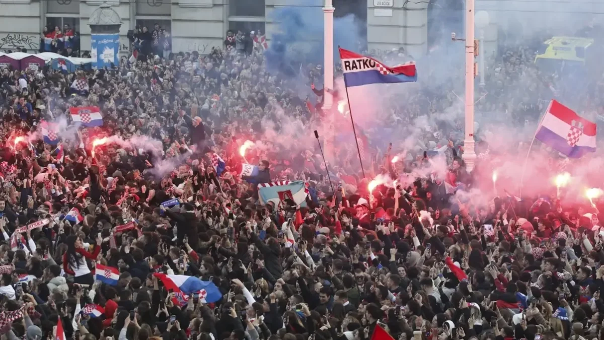 Doček srebrne hrvatske rukometne reprezentacije na Trgu bana Josipa Jelačića u Zagrebu, 3. veljače 2025.