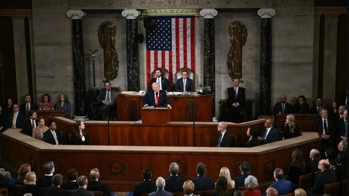 Donald Trump drži govor o stanju nacije u Zastupničkom domu američkog Kapitola u Washingtonu 24. veljače 2026.