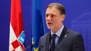 Gordan Jandroković na završnoj tiskovnoj konferenciji Parlamentarnog summita Inicijative triju mora u Zagrebu 25. ožujka 2026.