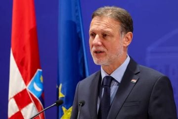 Gordan Jandroković na završnoj tiskovnoj konferenciji Parlamentarnog summita Inicijative triju mora u Zagrebu 25. ožujka 2026.