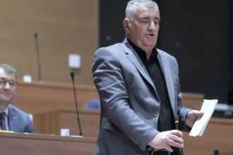 Miro Bulj tijekom zasjedanja Hrvatskog sabora u Zagrebu 19. ožujka 2026.