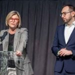 Sandra Benčić i Tomislav Tomašević na izbornoj skupštini stranke Možemo! u Zagrebu 14. ožujka 2026.