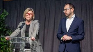 Sandra Benčić i Tomislav Tomašević na izbornoj skupštini stranke Možemo! u Zagrebu 14. ožujka 2026.