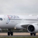 Novi zrakoplov Croatia Airlinesa Airbus A220-300 nazvan Zadar s oznakom 9A-CAP na dočeku u Zagrebu.