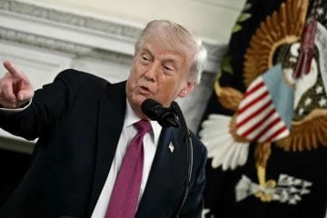 Donald Trump govori tijekom događaja NCAA Collegiate National Champions Day u Bijeloj kući u Washingtonu 21. travnja 2026.