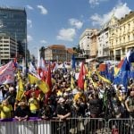 Prosvjed sindikata "Hrvatska zajedno za veće plaće i mirovine"