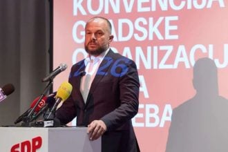 Održana je izborna konvencija SDP-a Grada Zagreba. Na fotografiji Siniša Hajdaš Dončić.