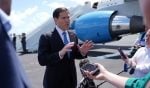Marco Rubio govori novinarima u zračnoj bazi Homestead prije puta u Švedsku