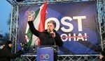 Peter Magyar na predizbornom skupu stranke TISZA u Mezőkövesdu