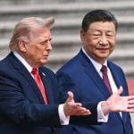 Donald Trump i Xi Jinping na svečanoj ceremoniji u Pekingu